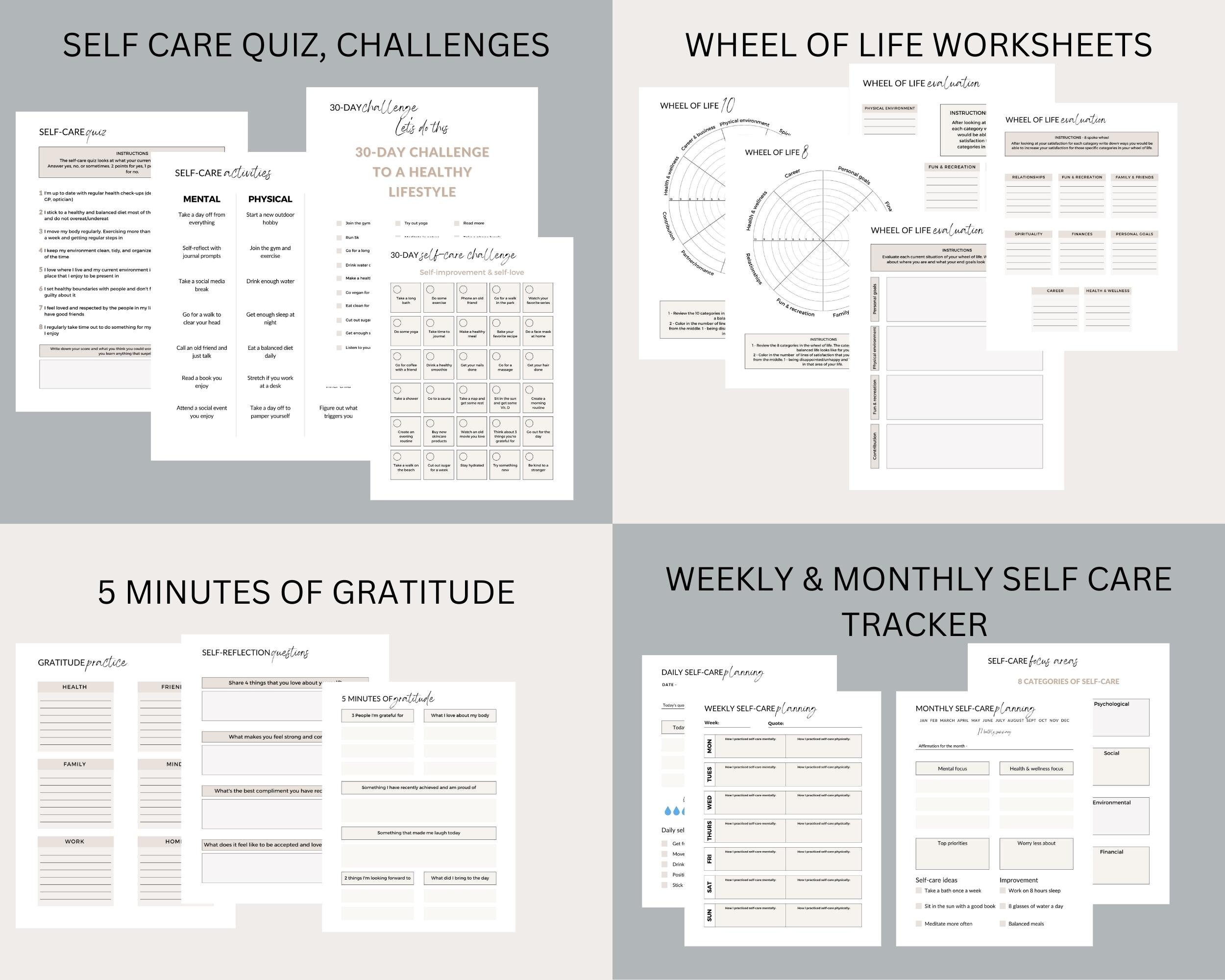 Self Care Canva Template Self Care Digital Workbook Self - Etsy
