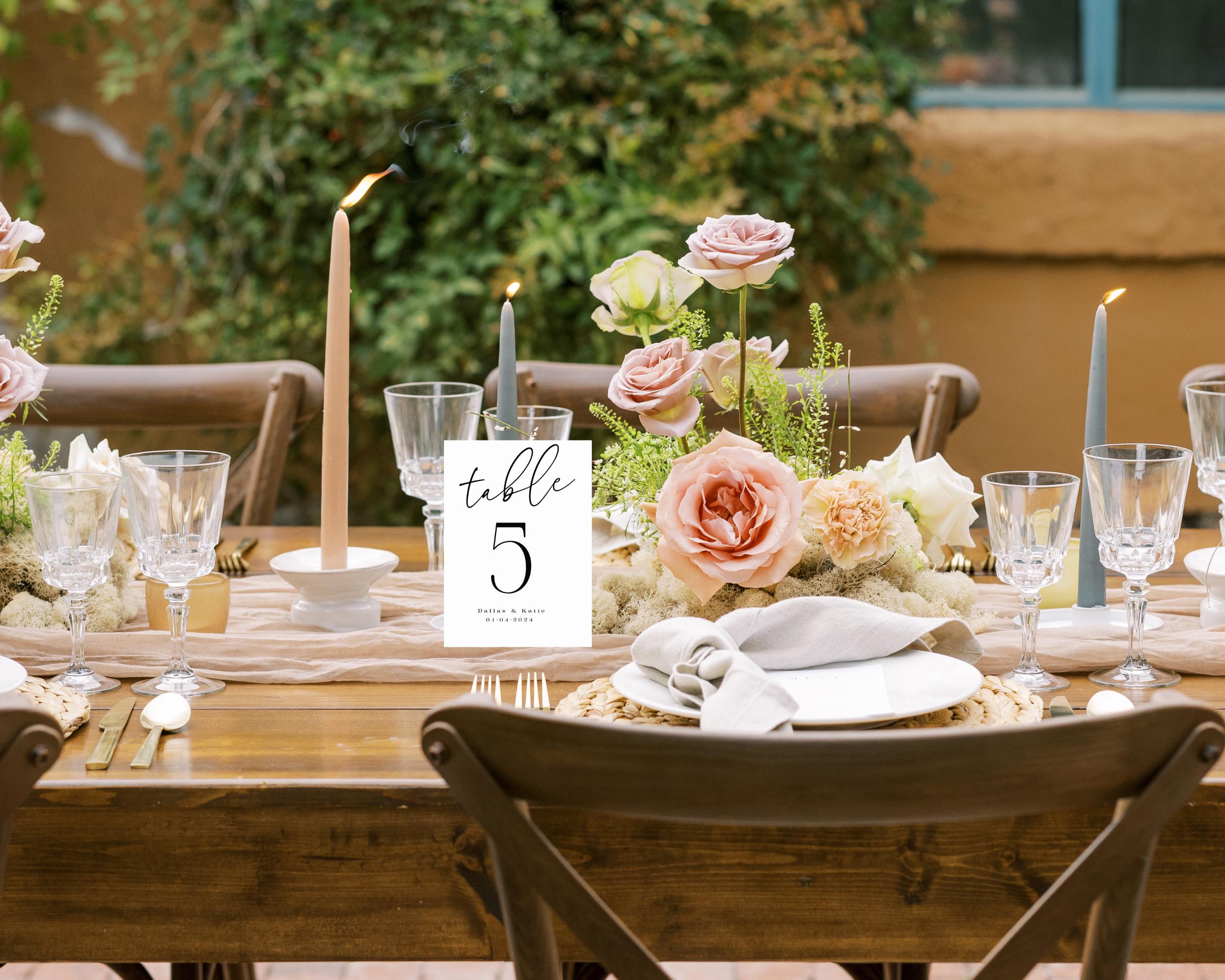 Minimalistic Table Numbers, Custom Table Numbers, Editable Table ...
