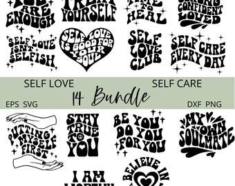 Self Care SVG Bundle, Positive Affirmations Cricut Files (Digital Download)