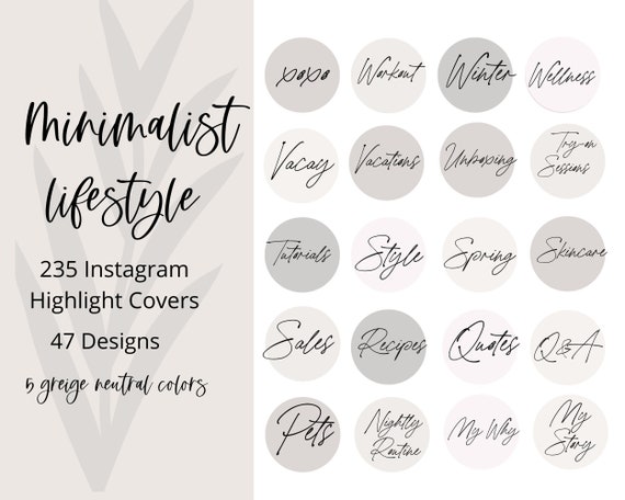 Minimalist Lifestyle Highlight Covers Beige Lifestyle - Etsy