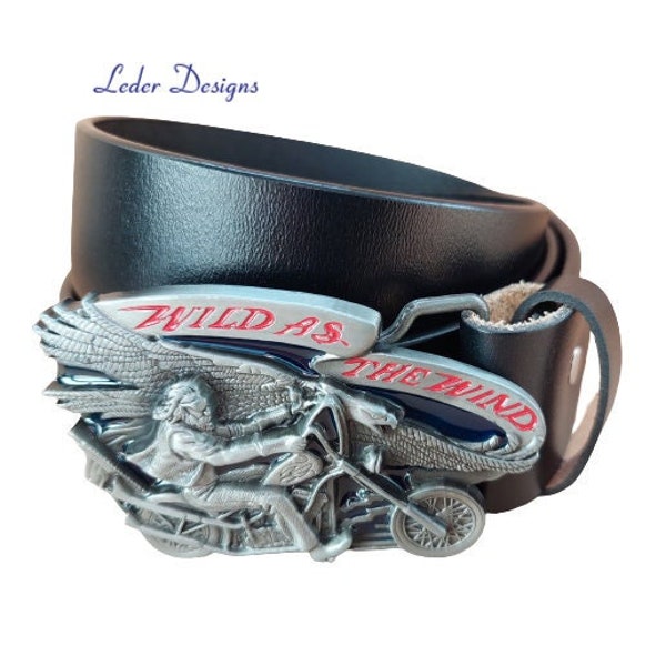 Ceinture en cuir véritable + boucle de ceinture interchangeable boucle ceinture de motard moto ceinture à bascule ceinture en cuir véritable raccourcissable idée cadeau homme