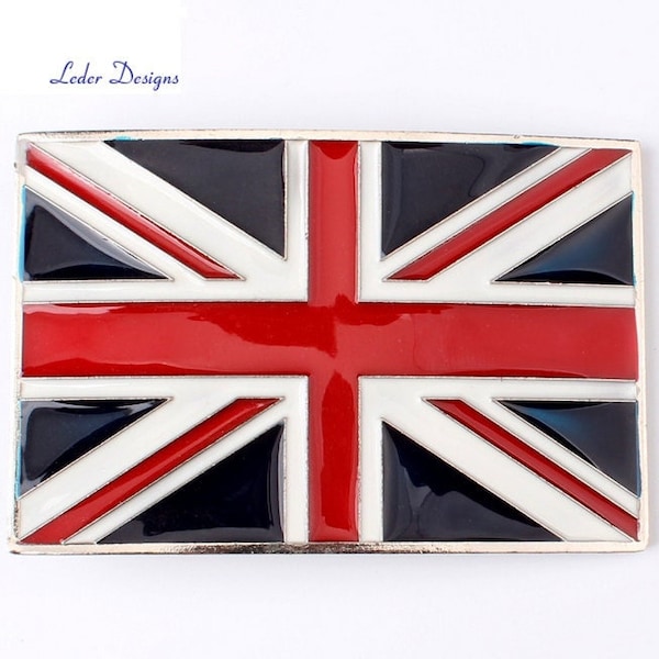 Gürtelschnalle Buckle Gürtelschliesse Koppel für Wechselgürtel Gürtel 4 cm Union Jack Banner Flagge England Fahne Großbritannien