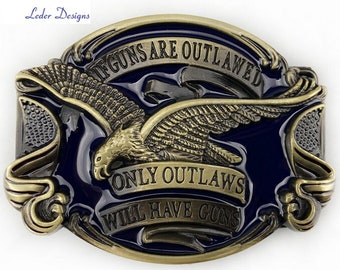Boucle de ceinture boucle fermoir de ceinture pour ceinture interchangeable 4 cm USA Amérique aigle cowboy biker idée cadeau pour homme