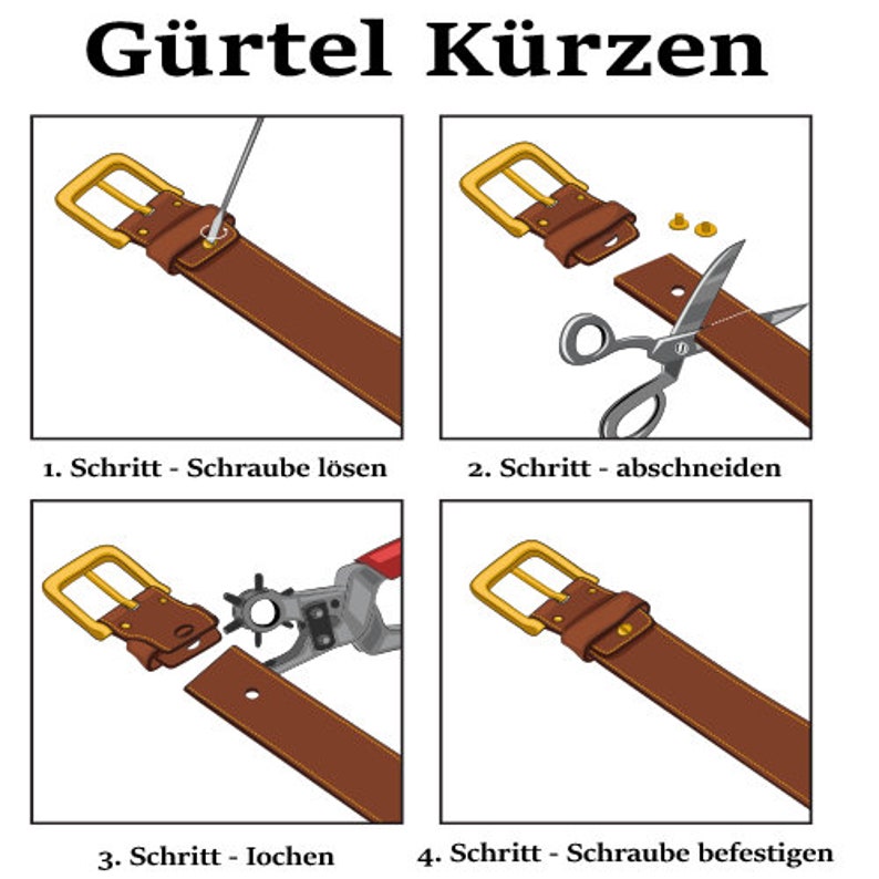 Hochwertiger Echt Büffel Ledergürtel 100 % Leder Gürtel Büffelleder Braun Echtleder Vollleder Gürtel für Jeans Anzug kürzbar Bild 5