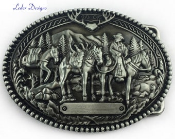 Gürtelschnalle Buckle Gürtelschliesse Koppel für Wechselgürtel Gürtel 4 cm Texas Pferd Cowboy USA Wild West Geschenkidee für Männer