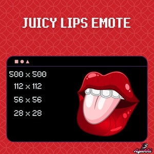 Animated Juicy Lips Emote / Licking Emote / Emotes / Twitch / Discord / Sexy / Gamer / Streamer / Emote Commissions / Tongue Emote / Kiss
