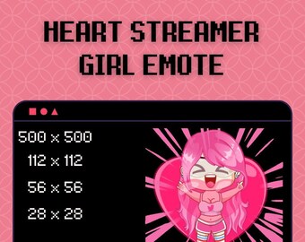 Animated Streamer Girl Emote / Heart Emotes / Love Emotes / Twitch / Discord / Community / Gamer / Streamer / Commissions / Youtube / Emotes