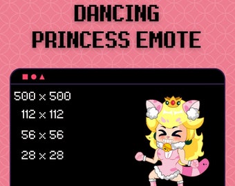 Animated Princess Cat Emote / Twitch Channel / Emotes / Twitch Tv / Discord / Community / Gamer / Streamer / Emote Commissions / Dancing