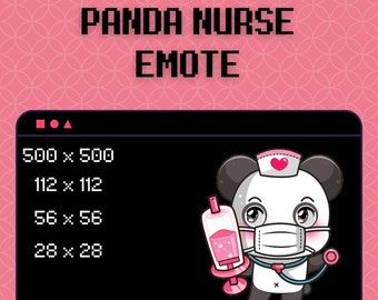 Animated Panda Nurse Emote / Doctor Emotes / Love Emotes / Twitch / Discord / Community / Gamer / Streamer / Commissions / Youtube / Emotes