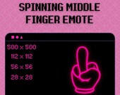 Animated Middle Finger Emote / Flipping Bird Emote / Emotes / Twitch / Discord / Custom / Gamer / Streamer / Emote Commissions / Neon Pink