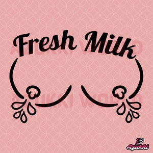 Leche Fresca SVG/PNG / Diseños de tetas / Gráficos de leche / Ilustración de tetas / Vector de leche / Imágenes / Sublimación / Cricut / Clipart / Cita SVG