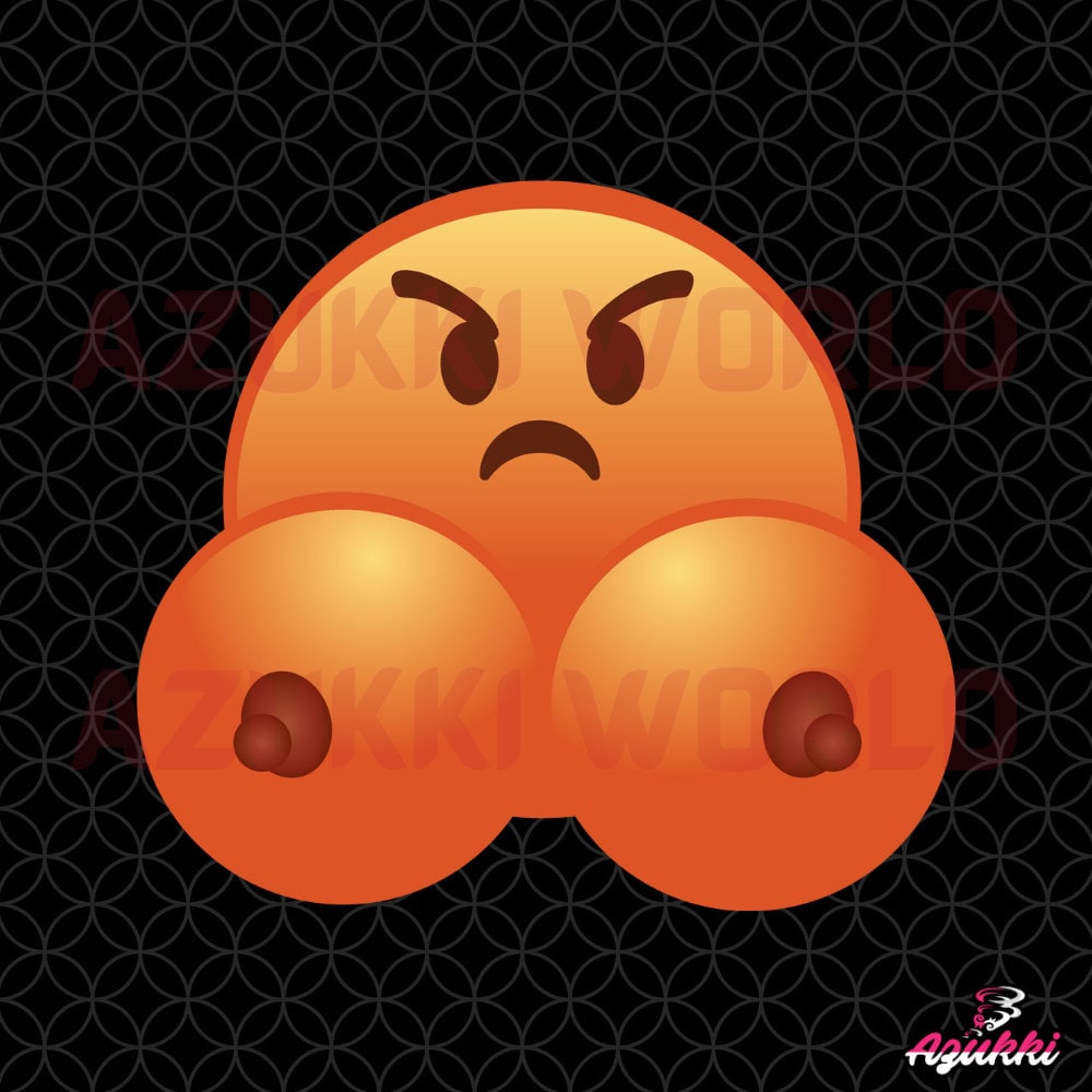 Angry Boobies Emoji SVG/PNG / Emoji Designs / Boobies Graphics / Boob Illustration / Vector