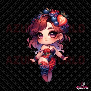 Chibi Berries Girl SVG/PNG | Fruit Designs / Graphic / Illustration / Vector / Images / Sublimation / Cricut / Clipart / Tumbler SVG