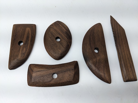 Set of walnut wood Ribs for Sculpting and Shaping Pottery, Ceramics, and Clay.