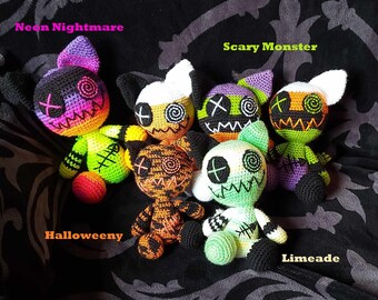 PLEASE READ DESCRIPTION Halloween Zombie Cat Crochet Plushie