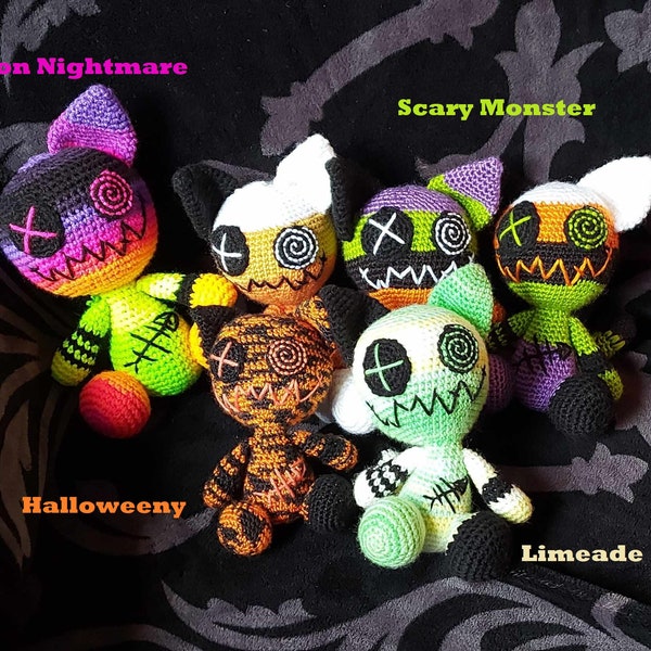 PLEASE READ DESCRIPTION Halloween Zombie Cat Crochet Plushie