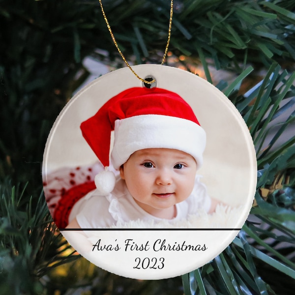 Christmas Ornaments, Photo Ornament, Personalized Ornament, Ceramic Engagement Married Ornament, First Christmas, Tree Decoration, Xmas 2023