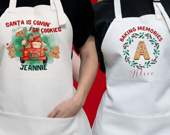 Personalized Apron, Christmas Apron, Custom Christmas Apron, Apron with Pockets,  Christmas Gift, Customized Chef Apron, Holiday Gifts