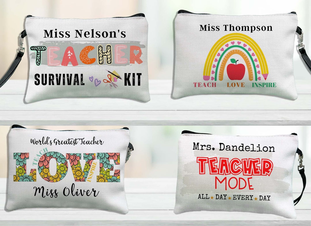 Personalized Teacher Makeup Bag Teacher Survival Kit Makeup Case ...