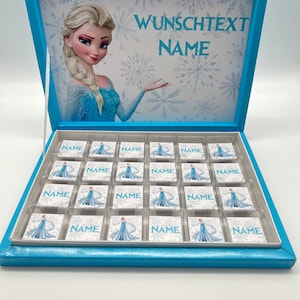 Chocolate box personalized Ice Queen Frozen guest gift party bag children's birthday candy bar