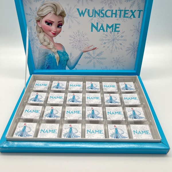 Schokobox personalisiert  Eiskönigin Frozen  Gastgeschenk Mitgebsel Kindergeburtstag Candybar