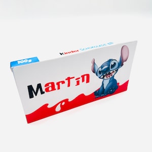 Adesivi di cioccolato Kinder Stitch personalizzati per bambini, idee regalo per feste di compleanno
