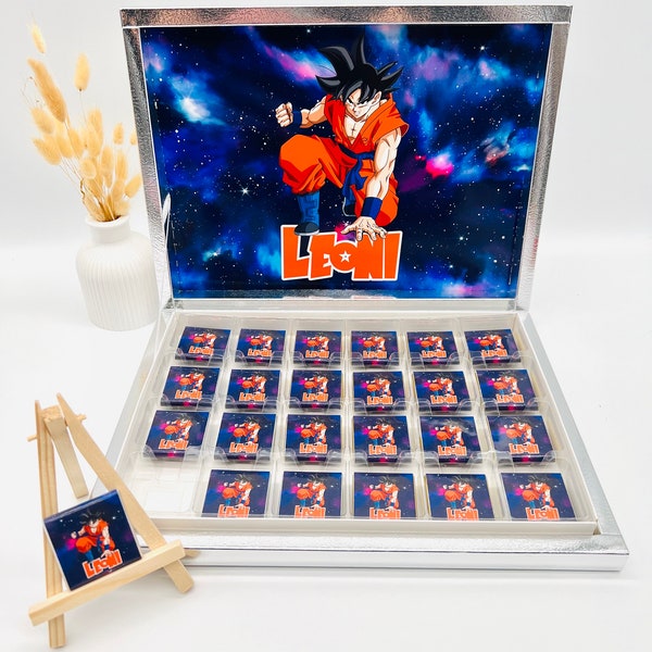 Boîte à chocolat personnalisée Dragon Ball Z Son Goku cadeau invité sac de fête anniversaire barre chocolatée