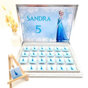 Schokobox personalisiert Eiskönigin Frozen personalisiert Gastgeschenk Mitgebsel Kindergeburtstag Candybar