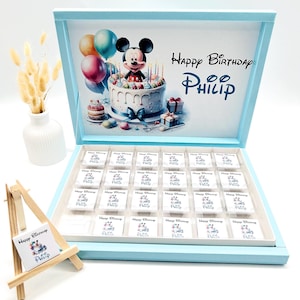 Chocolade doos gepersonaliseerd Mickey gast cadeau feest gunst kinder verjaardag snoep reep