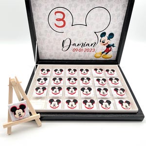 Schokobox personalisiert 3D Figuren Mickey 24er Schokobox Mickey Gastgeschenk Mitgebsel Kindergeburtstag Candybar