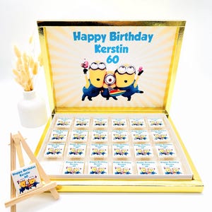 Scatola di cioccolatini personalizzata Minions regalo per gli ospiti bomboniera compleanno bambini barretta di cioccolato idea regalo festa di compleanno cioccolato