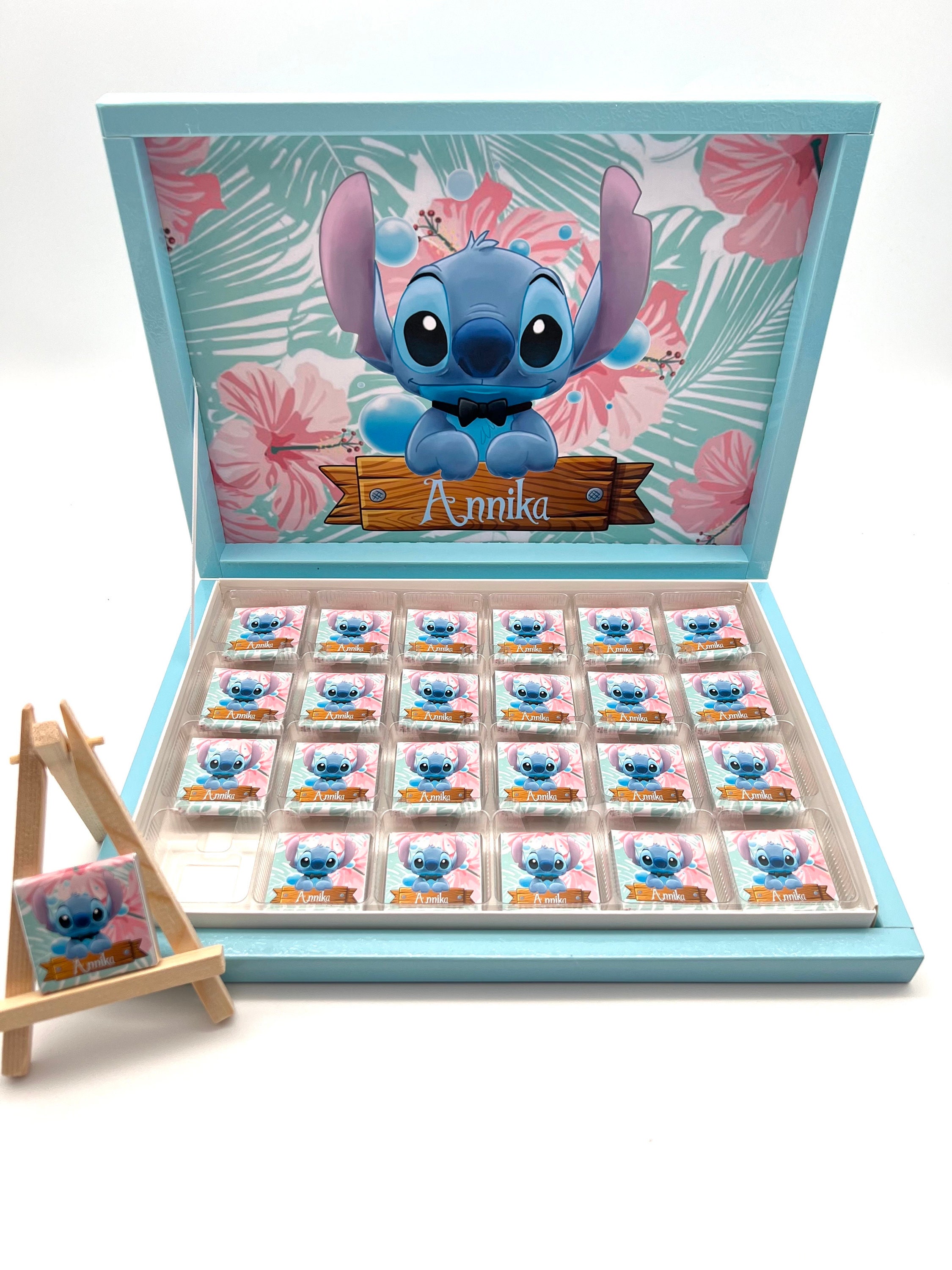 Chocolate Box Stitch Angel Chocolate Personalized Guest Gift Giveaway  Children's Birthday Candy Bar 