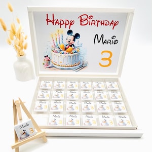 Schokobox personalisiert Mickey Gastgeschenk Mitgebsel Kindergeburtstag Candybar
