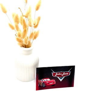 Cartões de lugar cartões de lugar decoração de mesa carros personalizados relâmpago mcqueen cartão de nome aniversário das crianças batismo aniversário casamento nisan