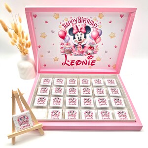 Chocolade doos gepersonaliseerd Minnie gast cadeau feest gunst kinder verjaardag snoep reep