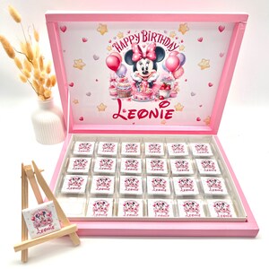 Chocolate box personalized Minnie guest gift party favor children's birthday candy bar