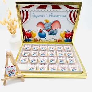 Scatola di cioccolatini personalizzata Dumbo regalo per gli ospiti bomboniera per la festa di compleanno dei bambini bar di caramelle