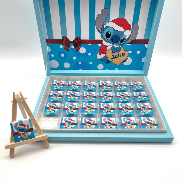 Bis 24.11 Bestellbar Adventskalender Stitch Weihnachten Schokobox Schokolade personalisiert  Gastgeschenk