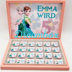 Schokobox personalisiert Elsa Frozen Geburtstag Gastgeschenk Geschenk Mitgebsel Geburtstag  Candybar Hochzeit Taufe