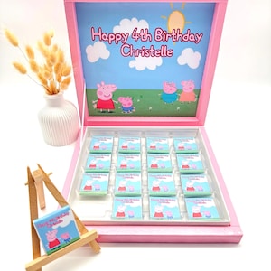 Chocolade doos Peppa Pig chocolade gepersonaliseerd gast cadeau feest gunst kinder verjaardag candy bar