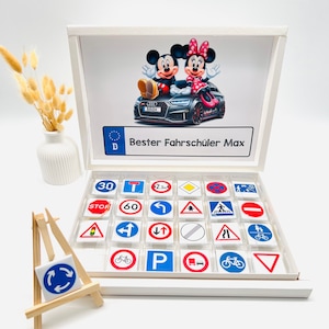 Chocolade doos gepersonaliseerd Minnie rijschool rijbewijs rij-instructeur leerling chauffeur gast cadeau cadeau idee chocolade examen
