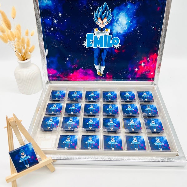 Boîte à chocolat personnalisée Dragon Ball Z Vegeta cadeau invité sac de fête anniversaire candy bar