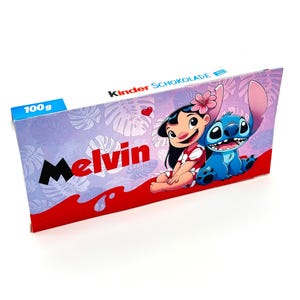 Adesivi Kinder Cioccolato – Stitch & Lilo – 2 adesivi personalizzati – Idea regalo bomboniera festa compleanno Kinder Bar