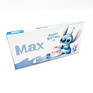 Adesivi Stitch per bambini al cioccolato – personalizzati con nome – regalo di compleanno – Buon compleanno – idea regalo bambini