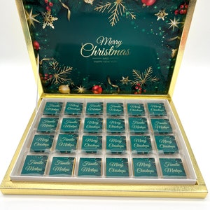Christmas gift Merry Christmas and Happy New Year For the whole family Chocolate box Chocolate personalized Guest gift Party giveaway Ca