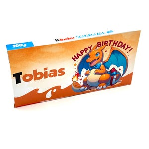 Adesivi Pokémon Charizard – Personalizzati per Bambini Cioccolato – Idea Regalo di Compleanno per Bomboniere