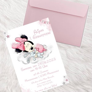 Invitación tarjeta de invitación minnie mouse cumpleaños infantil