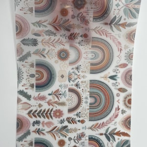 Transparentpapier Transparenz Bastelpapier 10 Blatt  Grußkarten Herstellung Boho Regenbogen