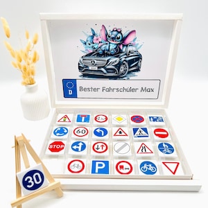 Chocolade doos gepersonaliseerd Stitch rijschool rijbewijs rij-instructeur leerling chauffeur gast cadeau cadeau idee chocolade examen