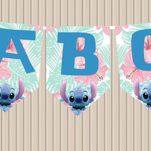 Catena di gagliardetti Garland Stitch catena con nome decorazione per festa di compleanno per bambini personalizzata con nome